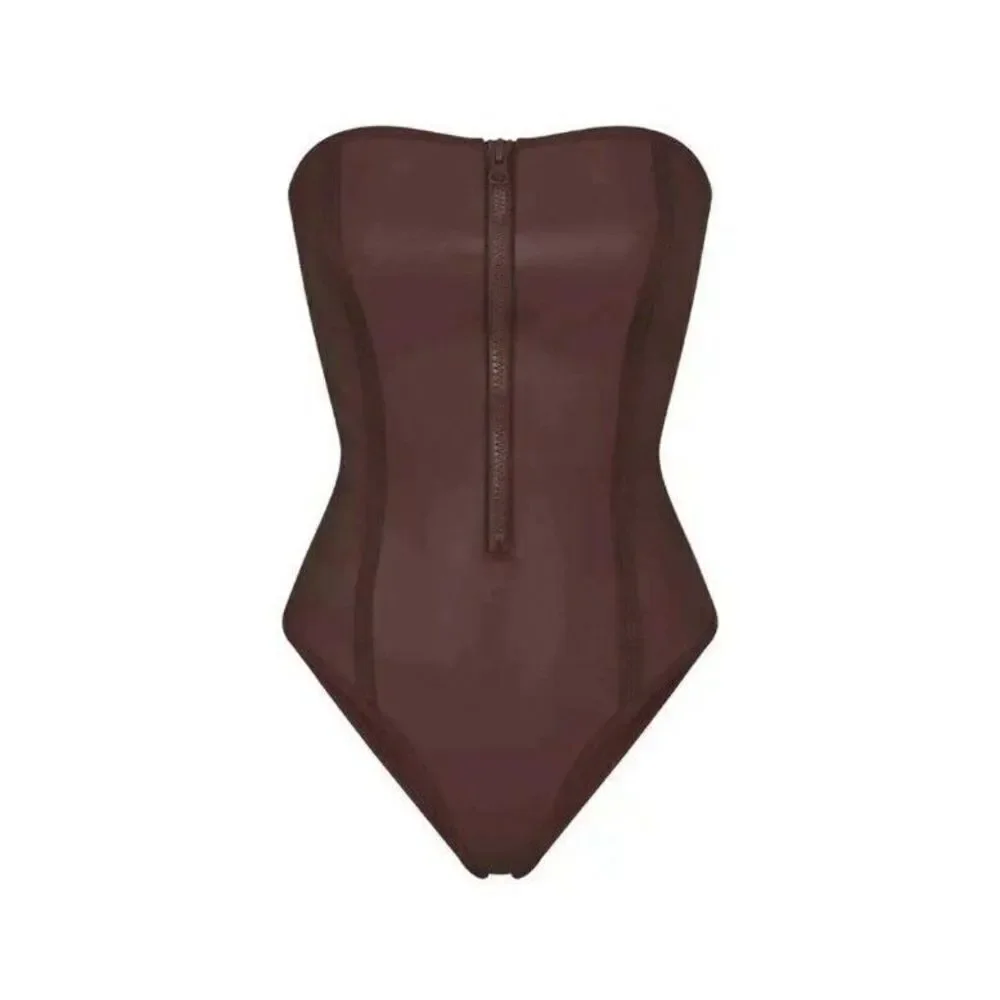 SKIMS Rubberized‎ Scuba Swim Strapless One Piece NWT Size 3X